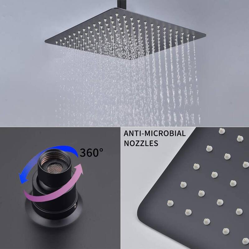 CLihome Ceiling Mounted with 12" Square Shower Head Set On Sale Bed